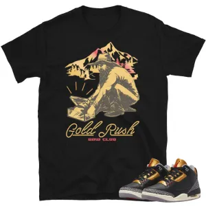 Retro 3 "Black Gold" Gold Rush Shirt