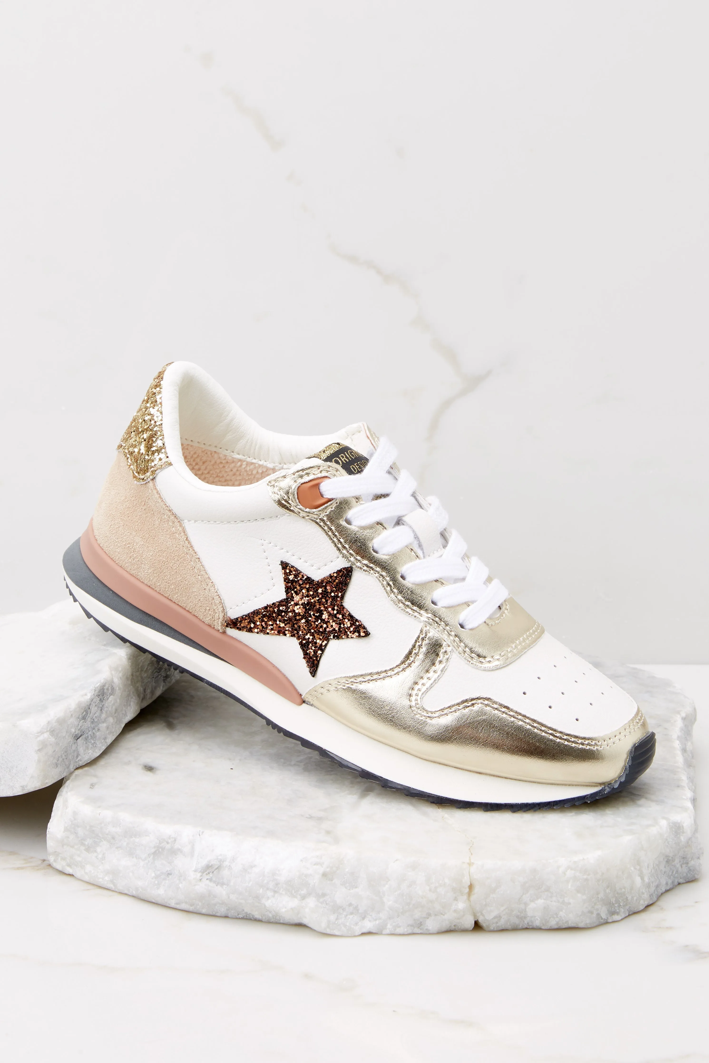 Rock 1 Stone Wash Gold Sneakers