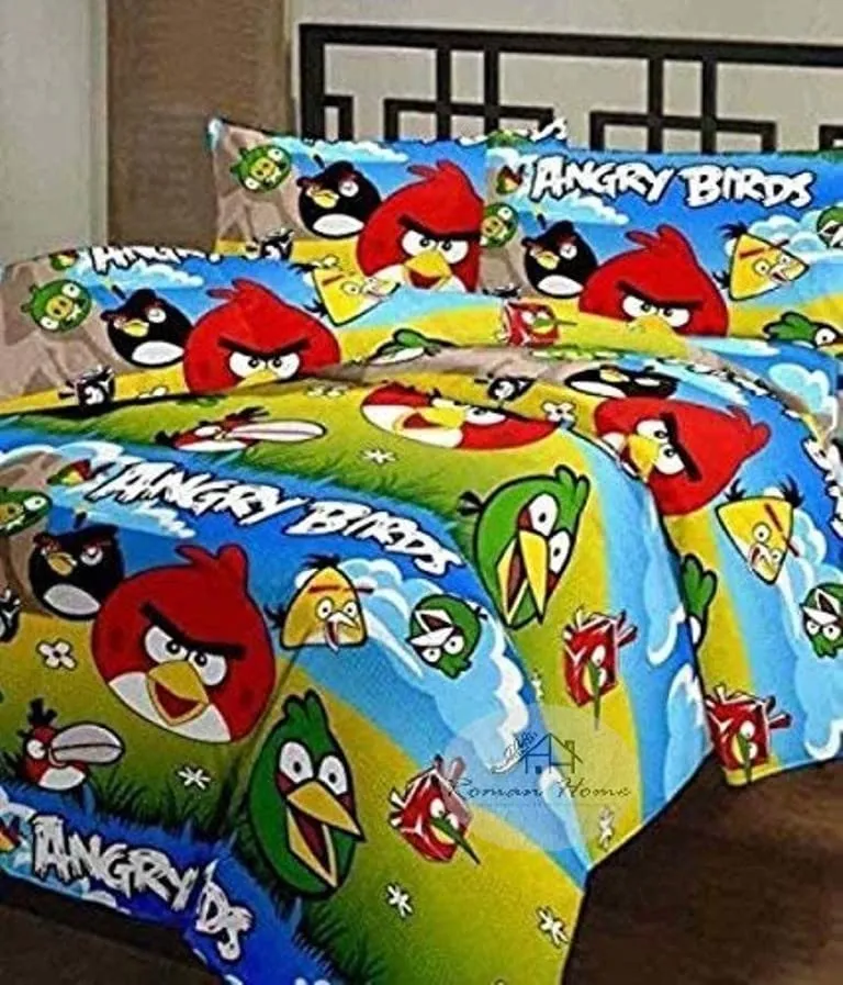 Royal TRADERPoly Cotton Angry Bird Fancy and AC Blanket Single Bed Size Dohar for Kids (Single, Multicolor)