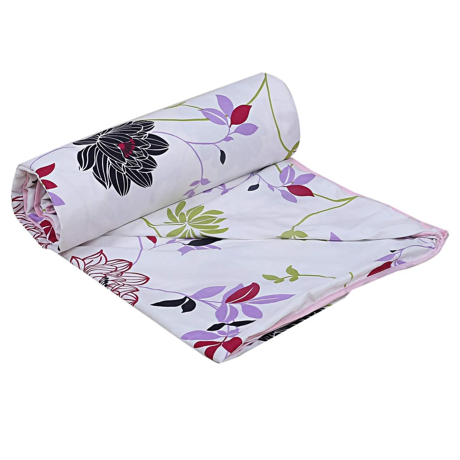 Royal Traders Poly Cotton Dohar Print Single Bed/Double Bed Reversible AC Blanket/AC Dohar (Single Bed, Multi 7)