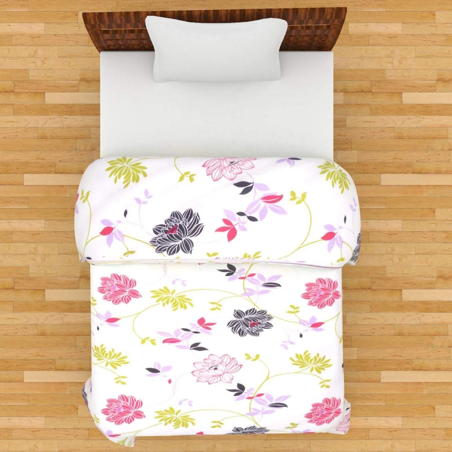 Royal Traders Poly Cotton Dohar Print Single Bed/Double Bed Reversible AC Blanket/AC Dohar (Single Bed, Multi 7)