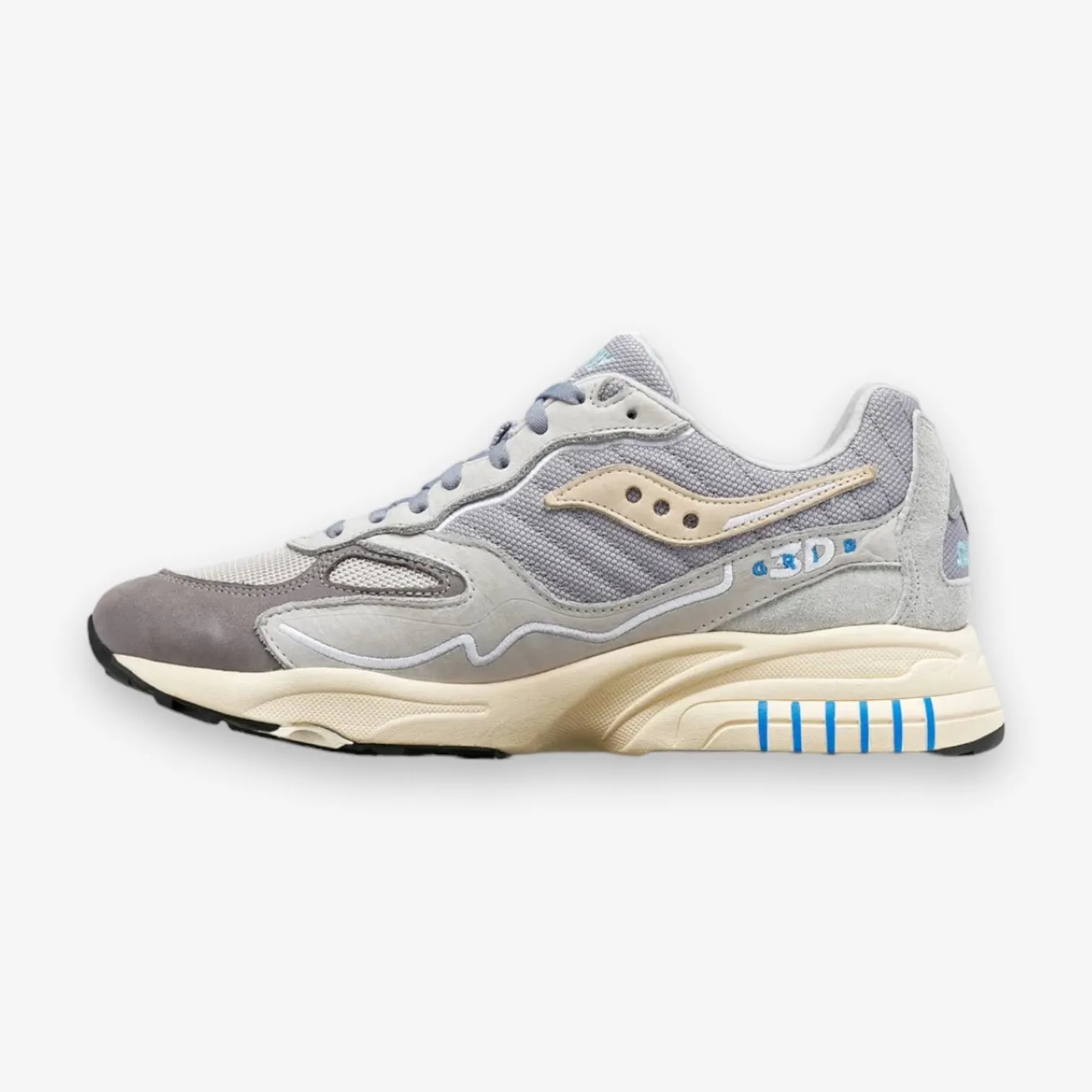 Saucony 3d Grid Hurricane Grey Cream Aqua Gris S70670-6