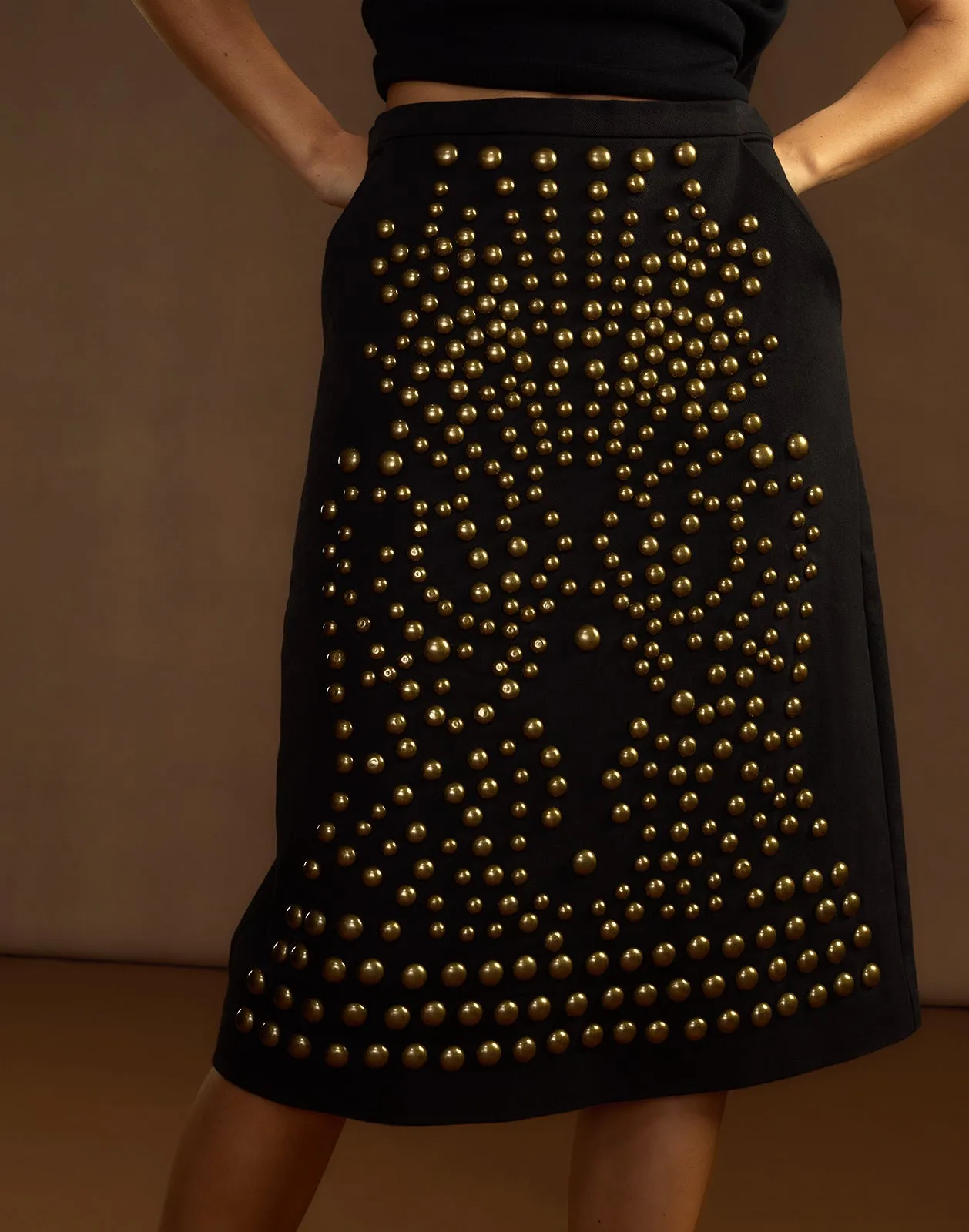 Serena Studded Denim Skirt