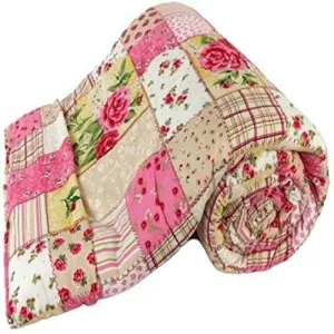 SHOPBITE Micro Cotton Flower Printed Double Ac Blanket (Multicolor)