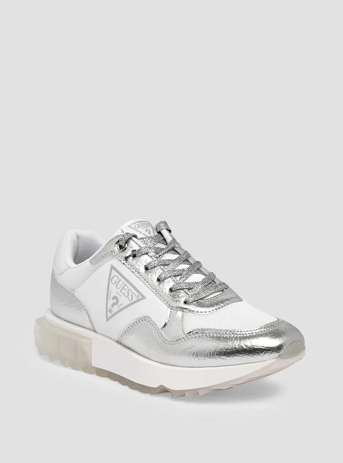 Silver Melany Logo Low Top Sneakers