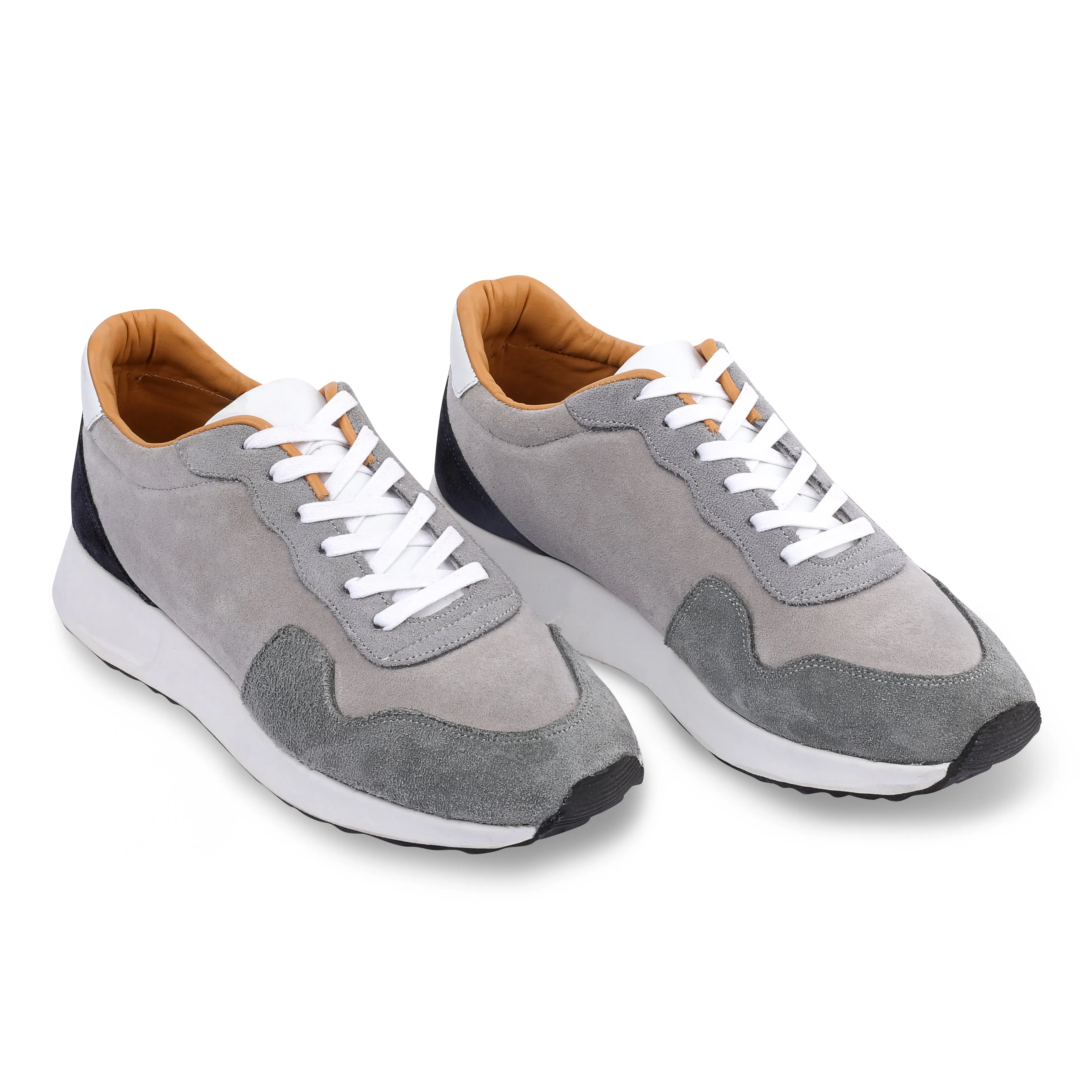 SUEDE X LEATHER EVA SOLE SNEAKERS - Gray