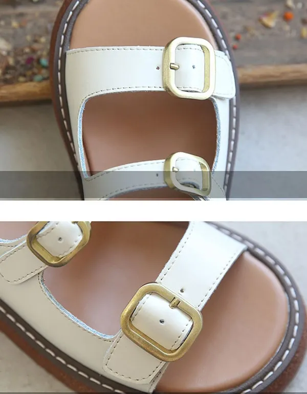 Summer Double Front Buckle Sandals