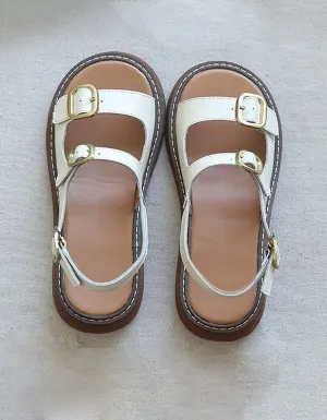 Summer Double Front Buckle Sandals