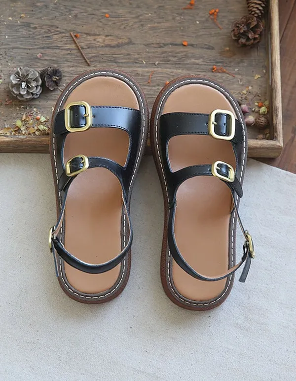 Summer Double Front Buckle Sandals