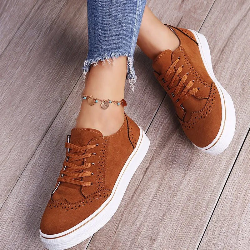 Summer flat lace up walking sneakers casual shoes for women