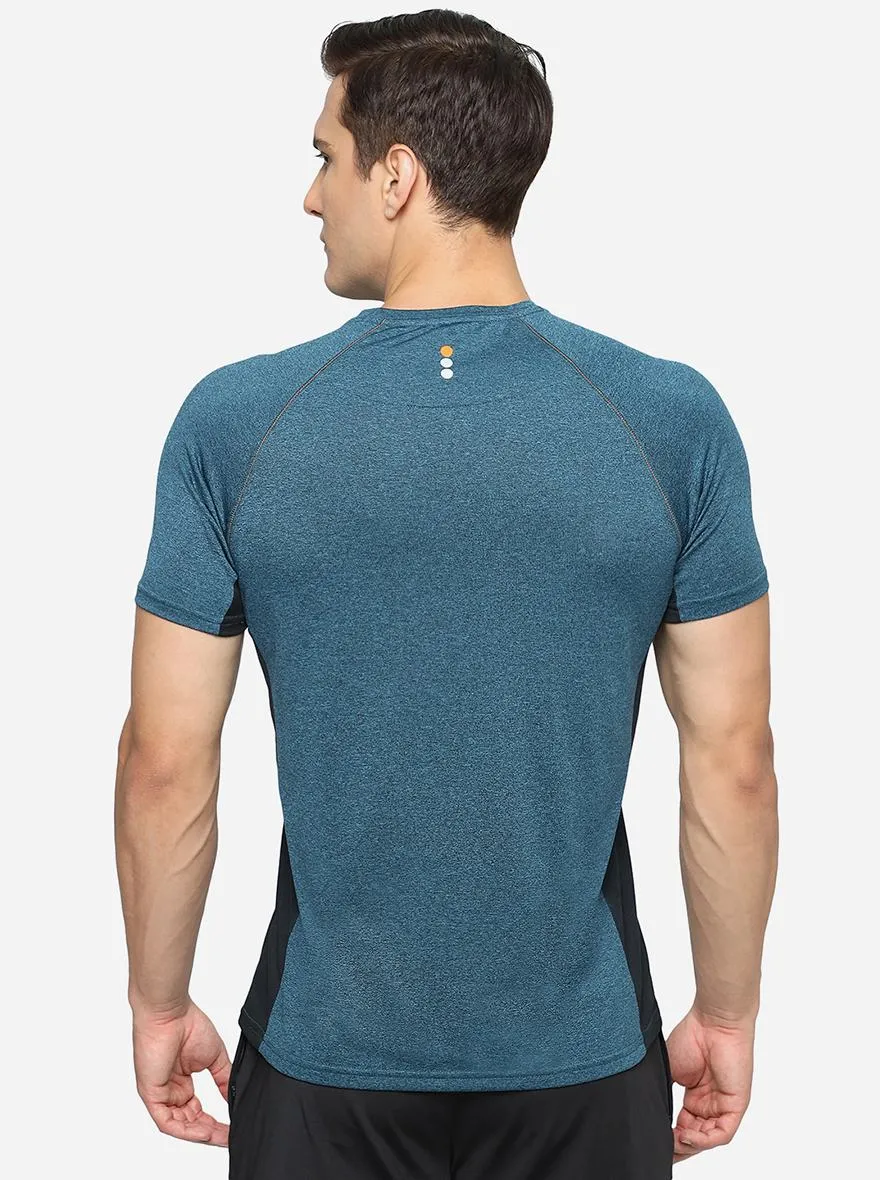 Teal Blue Solid Slim Fit T-Shirt | Jade Play