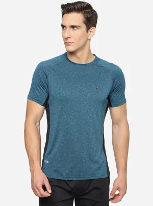 Teal Blue Solid Slim Fit T-Shirt | Jade Play