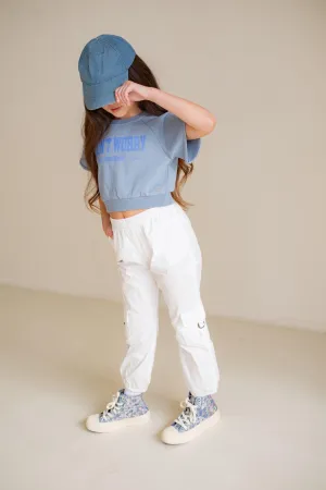 Teen Collab Luna Parachute Pants Holly White