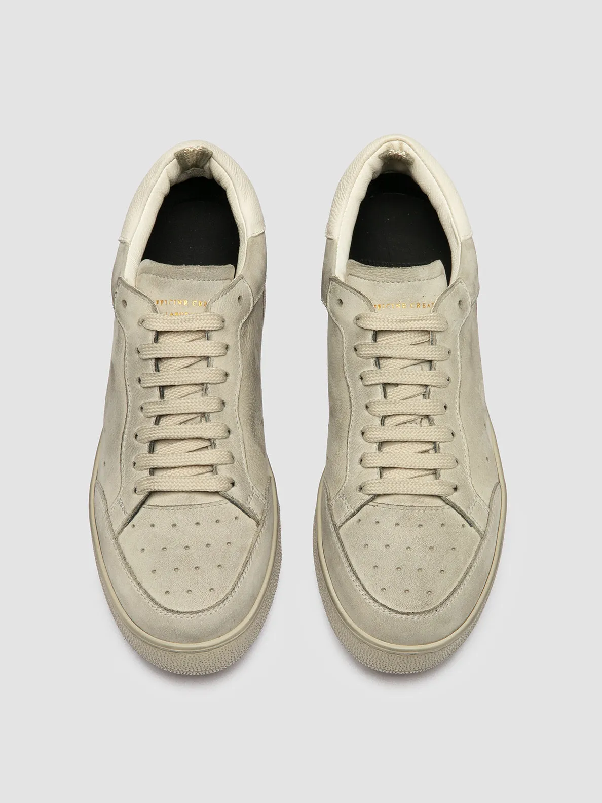 THE ANSWER 107 - Off White Nubuck Low Top Sneakers