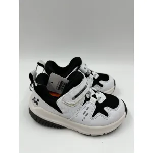 Toddler/Small Kid Size 9, White Sneakers with Black Accent and Straps