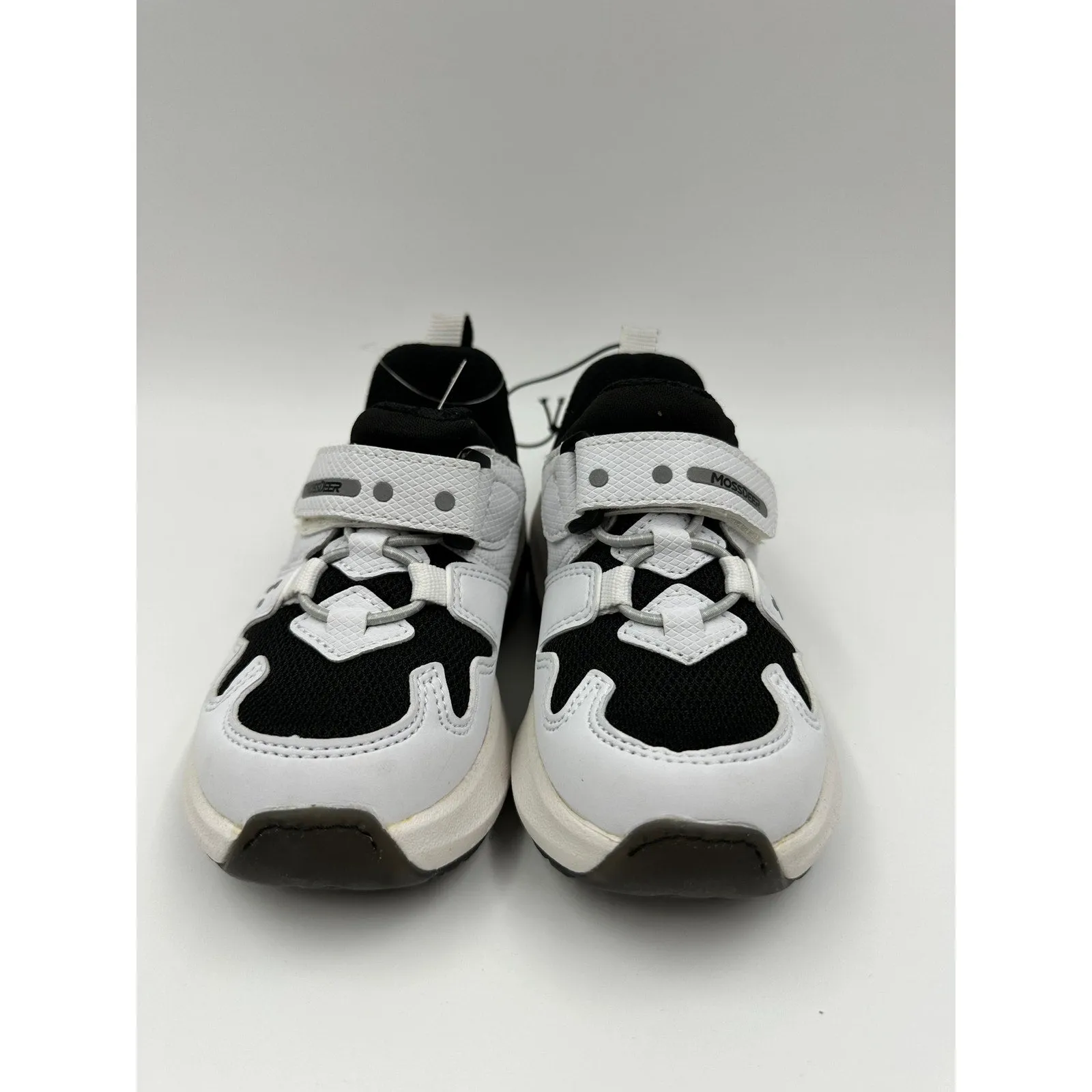 Toddler/Small Kid Size 9, White Sneakers with Black Accent and Straps