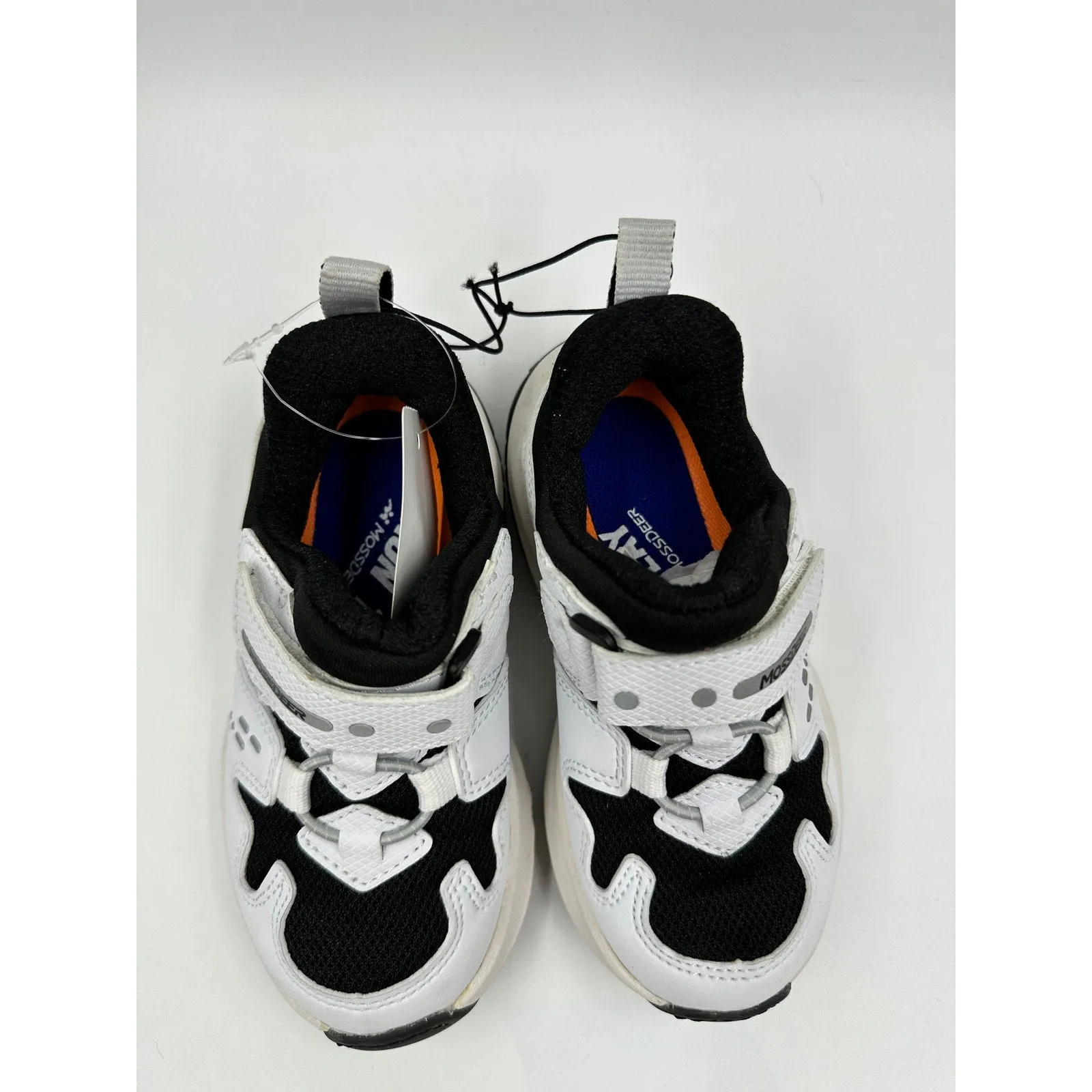 Toddler/Small Kid Size 9, White Sneakers with Black Accent and Straps