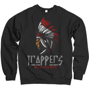 Trappers - Red on Black Crewneck Sweatshirt