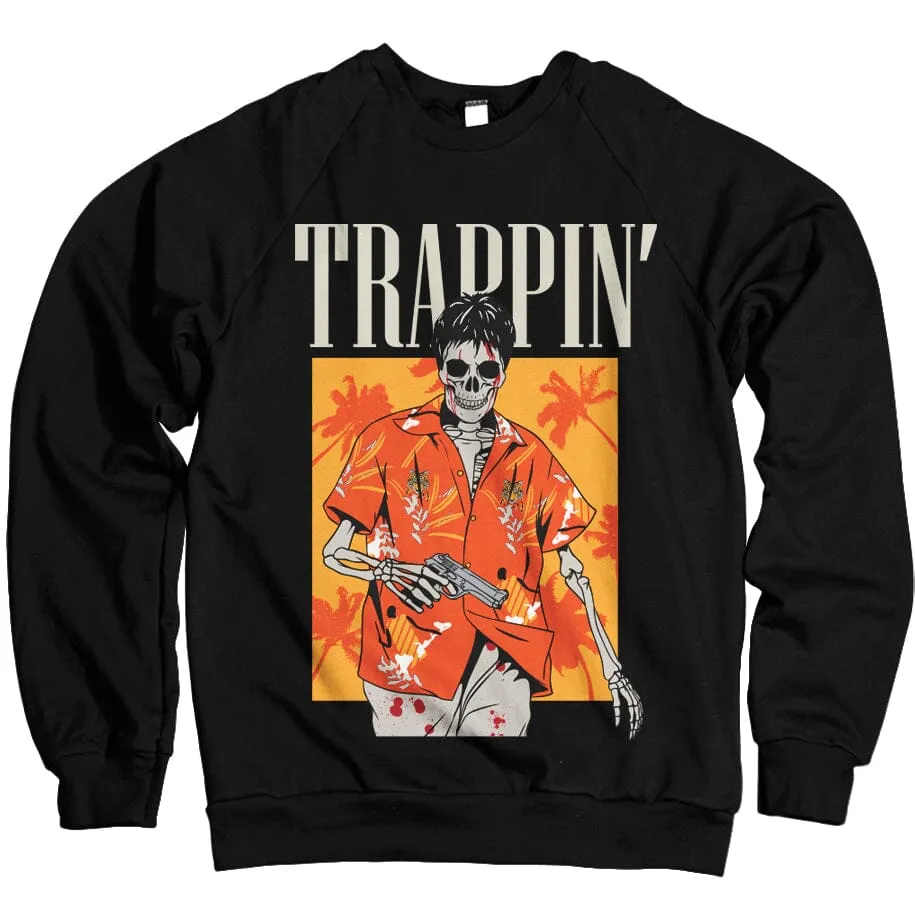 Trappin Skullface - Black Crewneck Sweatshirt