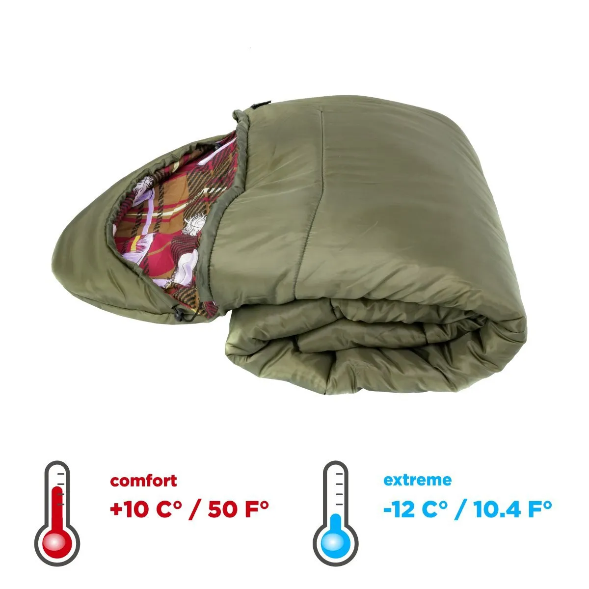 TRAVEL 220/70/400 Large Size Lightweight Synthetic Cotton Lined Camping Sleeping Bag