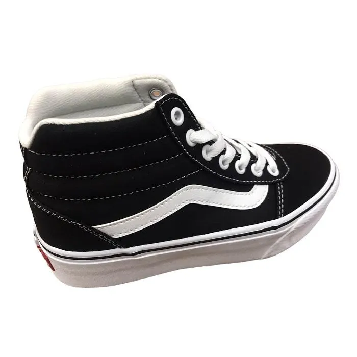 Vans scarpa sneakers da donna con zeppa Ward Hi in tela VN0A4BUC1WX1 nero bianco