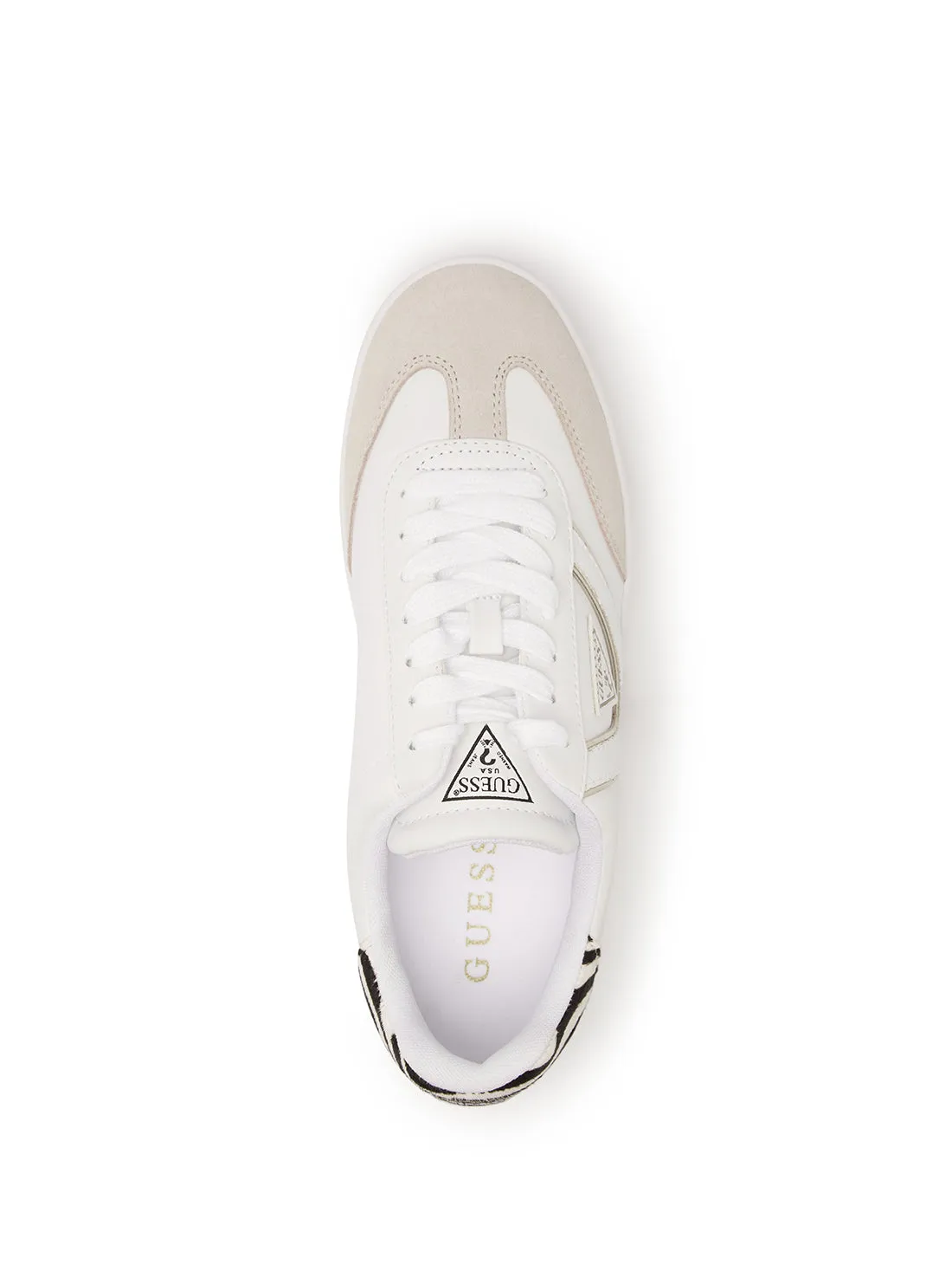 White Aviana Zebra Low Top Sneakers