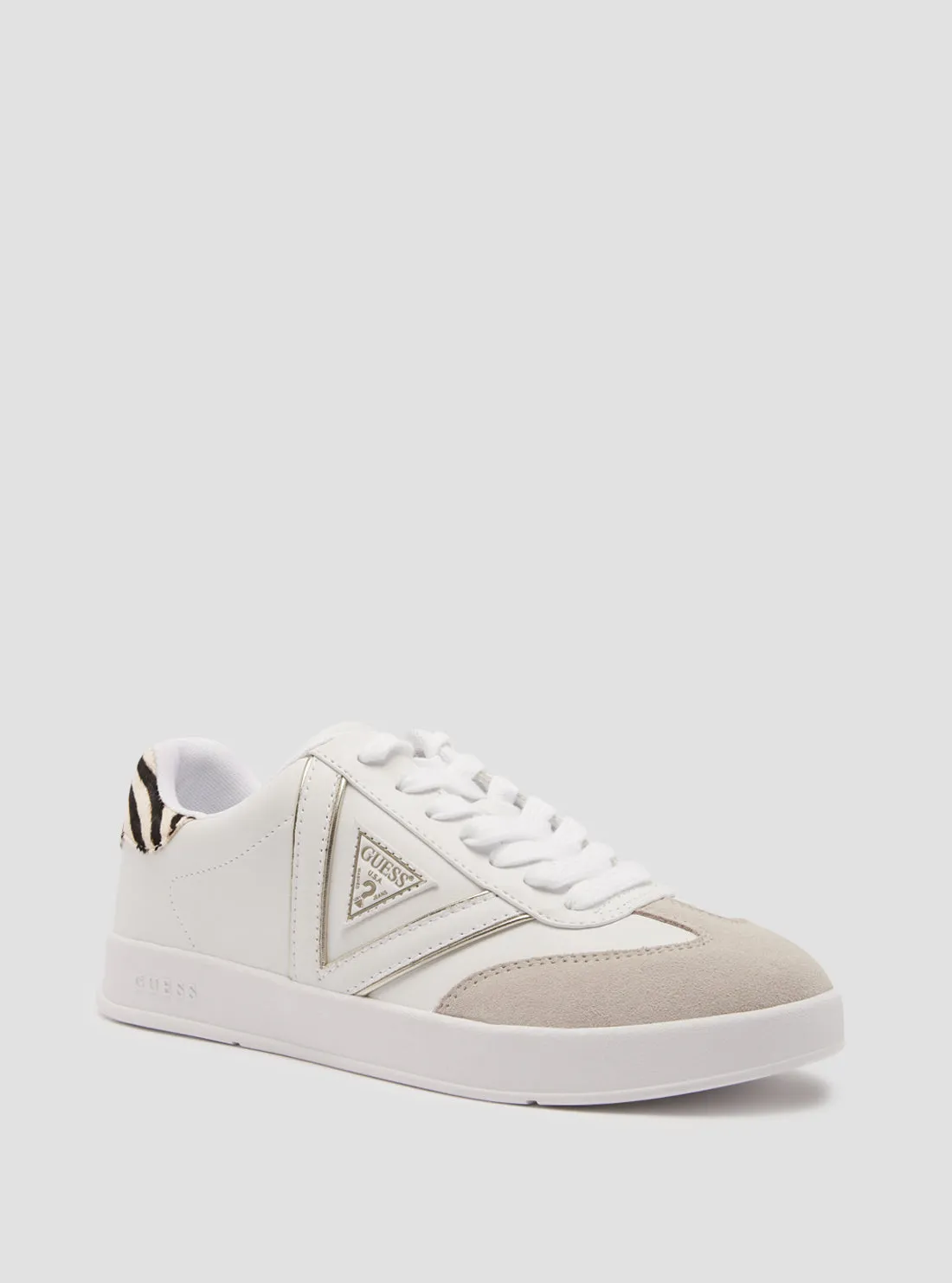 White Aviana Zebra Low Top Sneakers