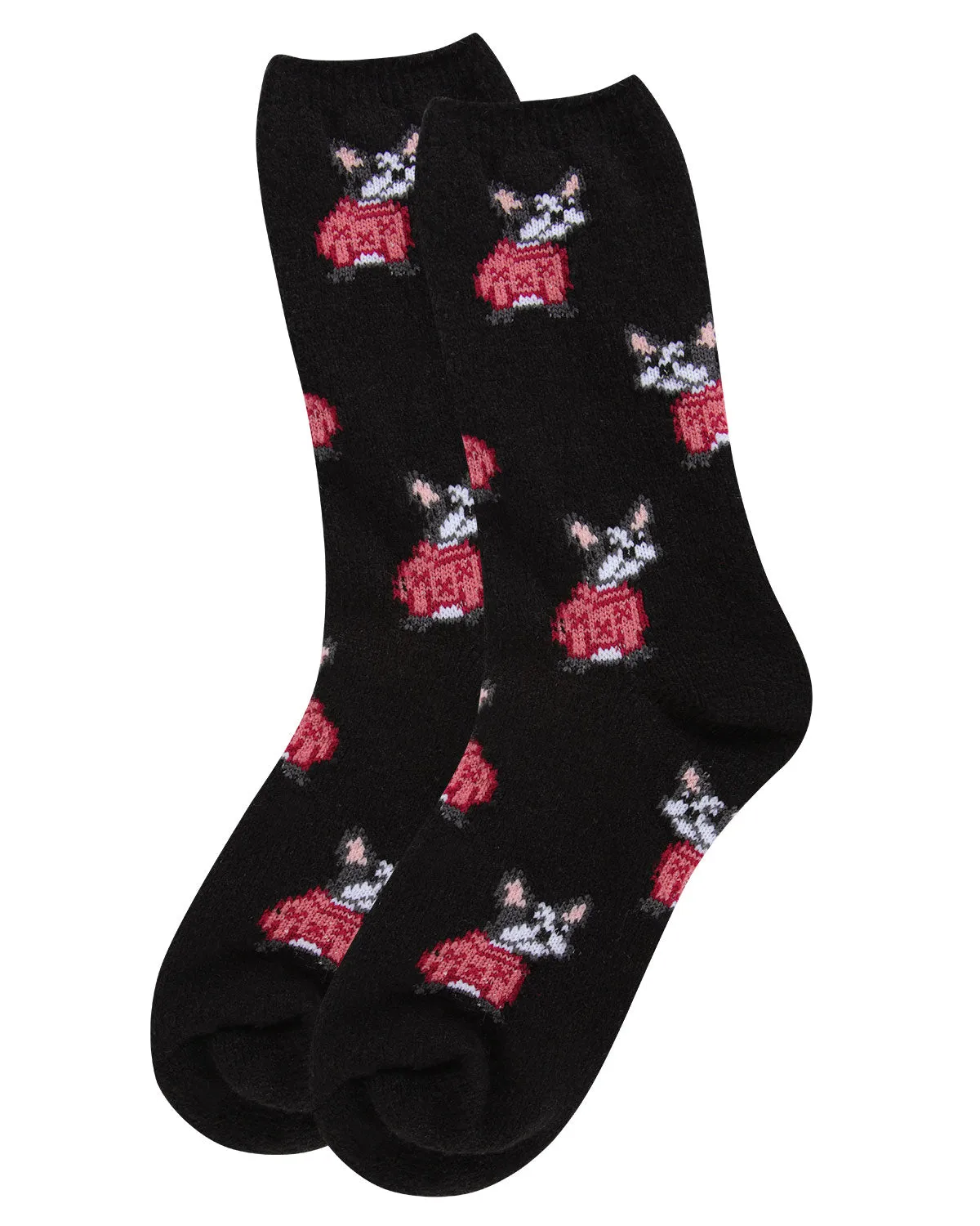 Women's Cozy Sweater Dog Novelty Boot Socks