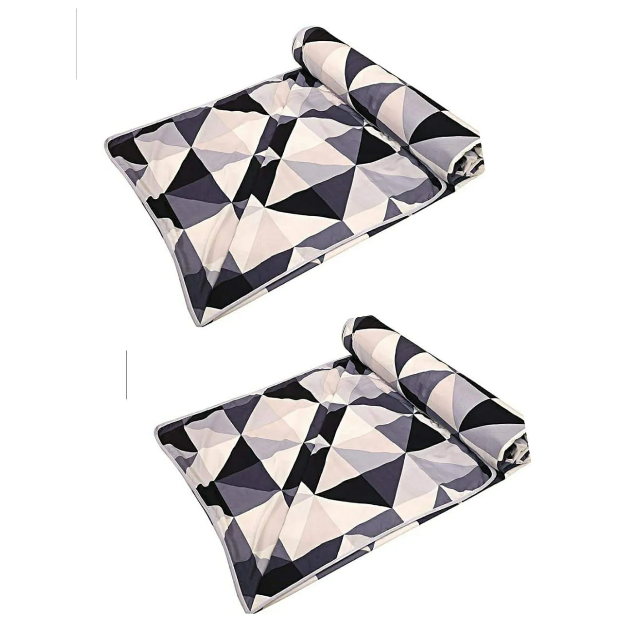 WONDERLOOK Reversible Single Bed AC Blanket Dohar Combo Set of 2 Pc (Polycotton, Multicolor) (Zig zag Print)